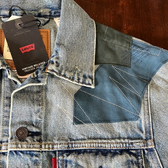 Levi's Premium Men's Vintage Leather Patch Trucker Jacket Urban Outfitters NWT - Picture 10 of 10